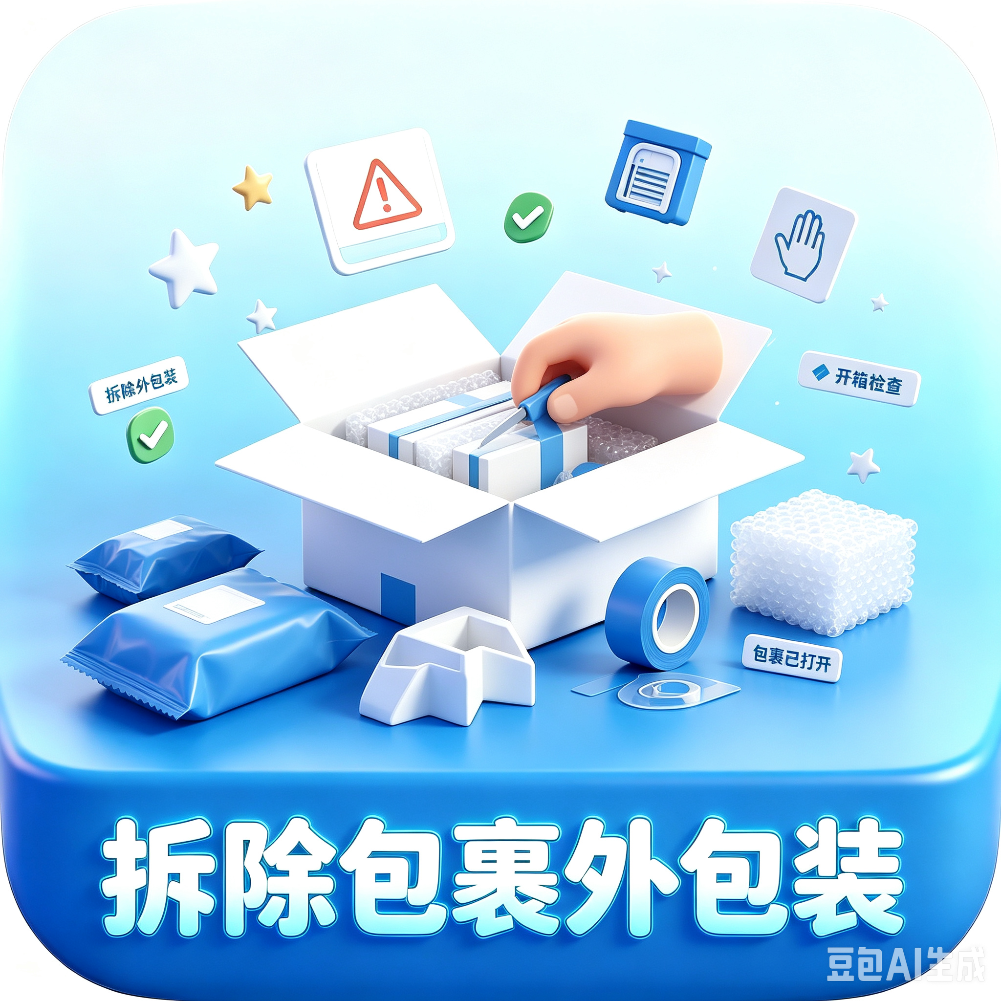 拆除多余包装
