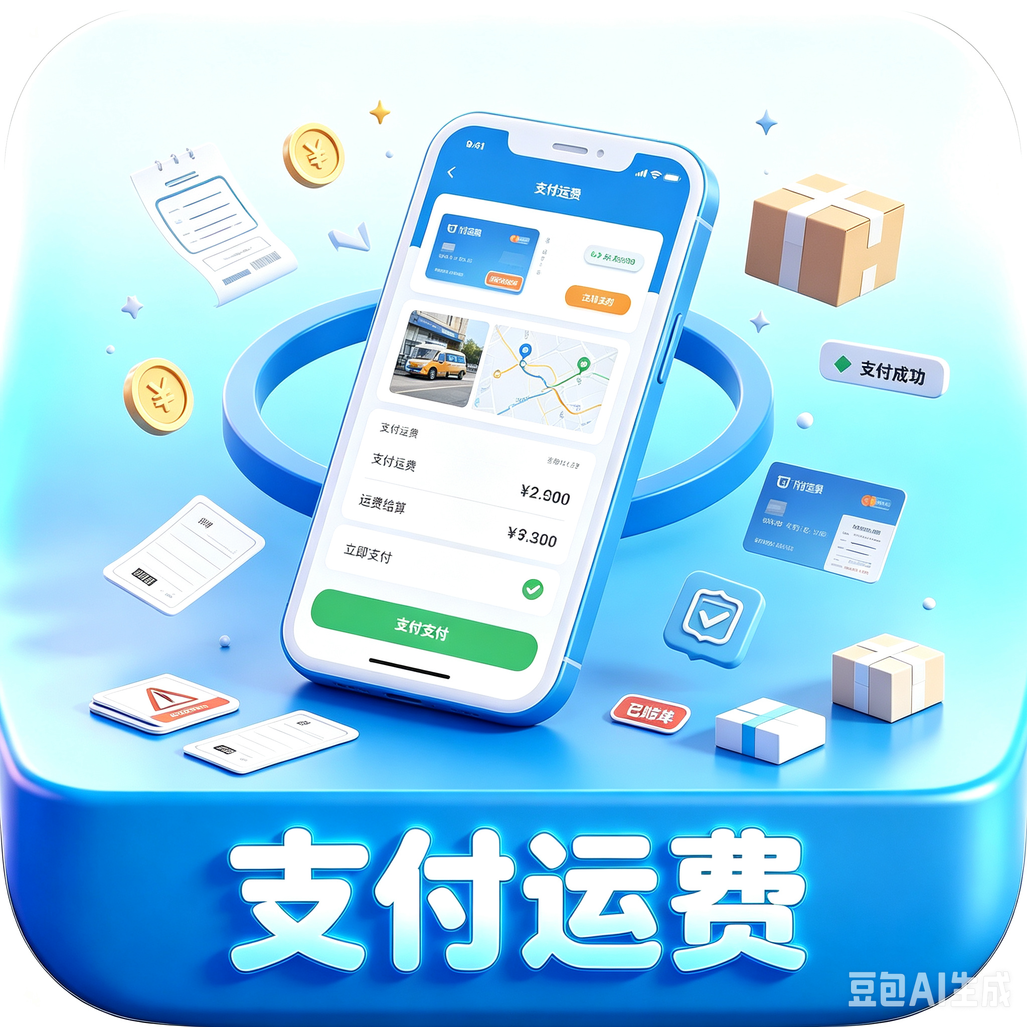 支付运费包裹寄出坐等收货